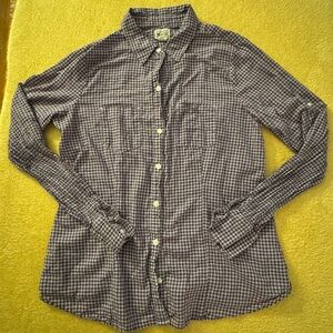 Converse Purple Checkered Women's Button Down Shirt